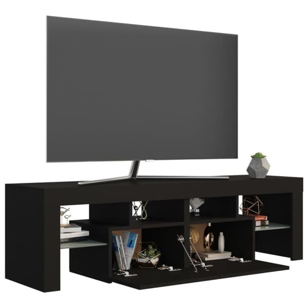 vidaXL Tv-bänk med LED-belysning svart 140x36,5x40 cm