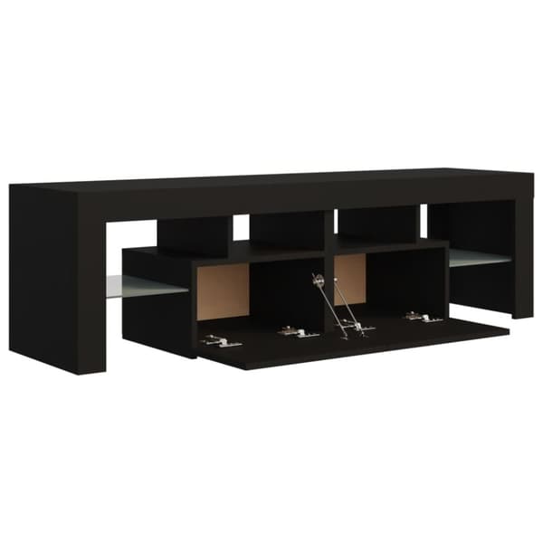 vidaXL Tv-bänk med LED-belysning svart 140x36,5x40 cm