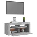 Miniatyrbild 6 av 11: vidaXL TV-bänk med LED-belysning betonggrå 90x35x40 cm