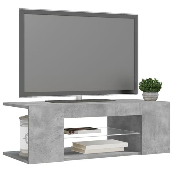 vidaXL tv-bord med LED-lys 90x39x30 cm betongrå