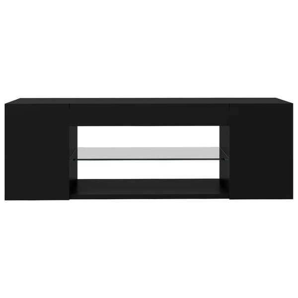 vidaXL TV-benk med LED-lys svart 90x39x30 cm