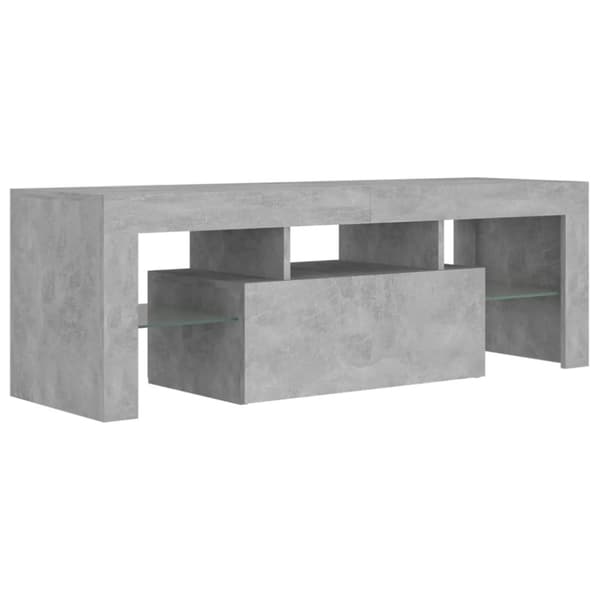 vidaXL TV-bänk med LED-belysning betonggrå 120x35x40 cm