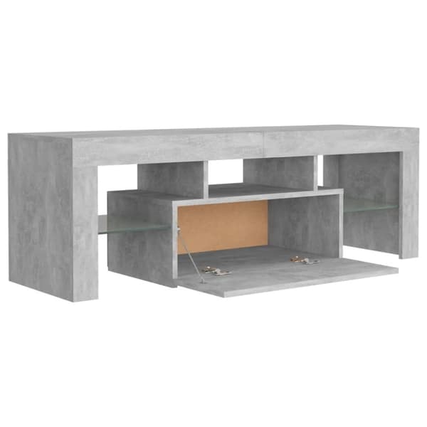 vidaXL TV-bänk med LED-belysning betonggrå 120x35x40 cm