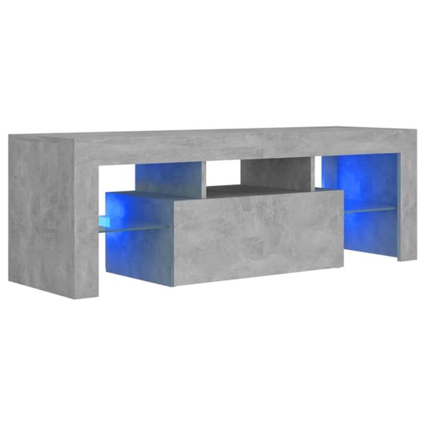 vidaXL tv-bord med LED-lys 120x35x40 cm betongrå