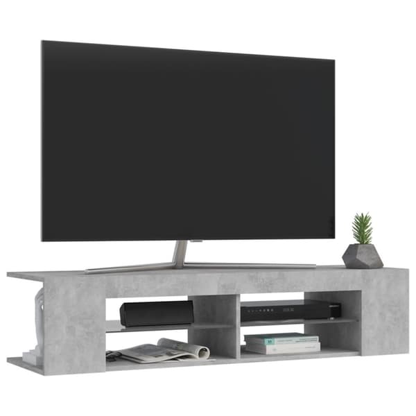 vidaXL TV-benk med LED-lys betonggrå 135x39x30 cm