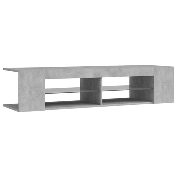 vidaXL TV-benk med LED-lys betonggrå 135x39x30 cm