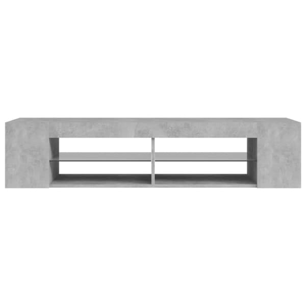 vidaXL TV-benk med LED-lys betonggrå 135x39x30 cm