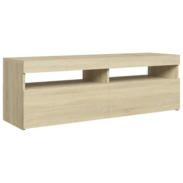 vidaXL TV-benk med LED-lys sonoma eik 120x35x40 cm