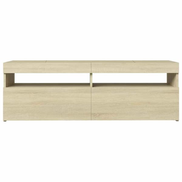 vidaXL TV-benk med LED-lys sonoma eik 120x35x40 cm