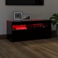 Miniatyrbilde 5 av 11: vidaXL TV-benk med LED-lys svart 90x35x40 cm