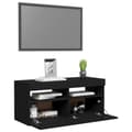Miniatyrbilde 6 av 11: vidaXL TV-benk med LED-lys svart 90x35x40 cm