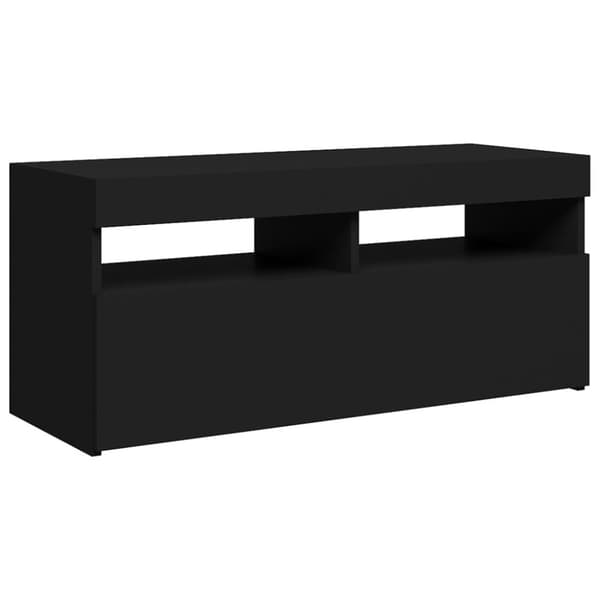 vidaXL TV-benk med LED-lys svart 90x35x40 cm