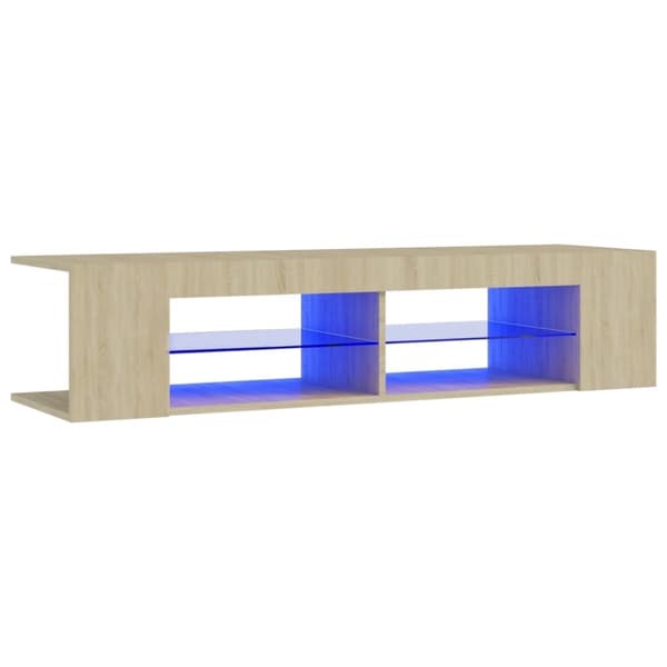 vidaXL TV-benk med LED-lys sonoma eik 135x39x30 cm