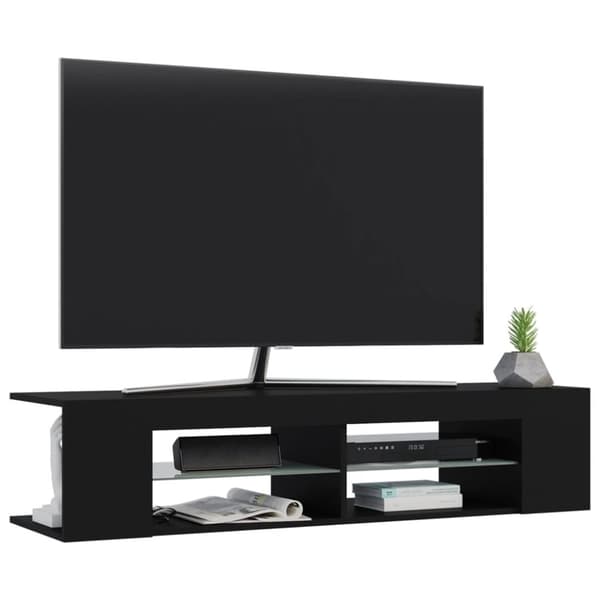 vidaXL TV-benk med LED-lys svart 135x39x30 cm