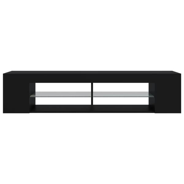 vidaXL TV-benk med LED-lys svart 135x39x30 cm