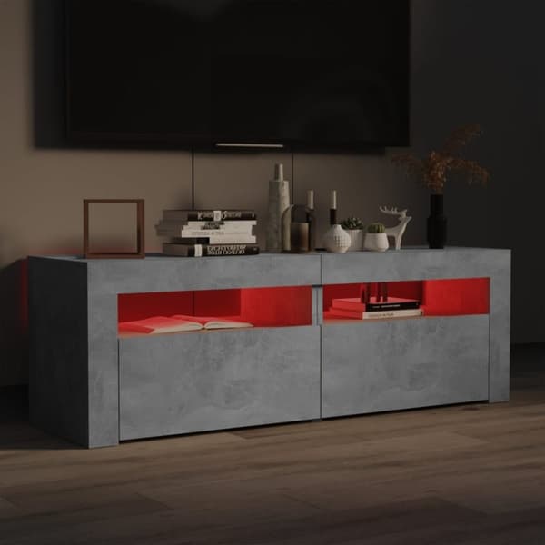 vidaXL TV-taso LED-valoilla betoninharmaa 120x35x40 cm