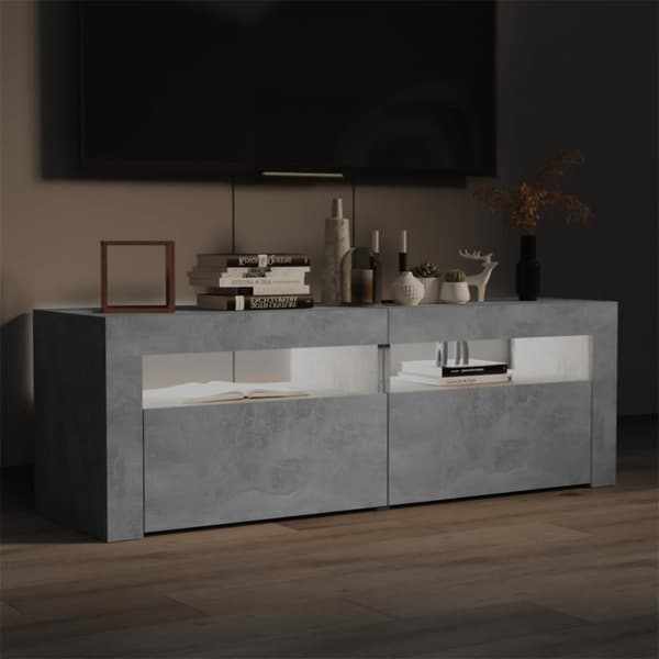 vidaXL TV-taso LED-valoilla betoninharmaa 120x35x40 cm
