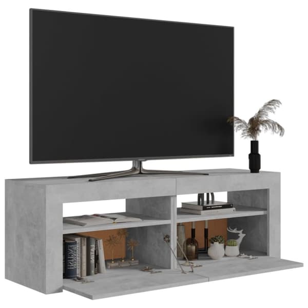 vidaXL TV-taso LED-valoilla betoninharmaa 120x35x40 cm