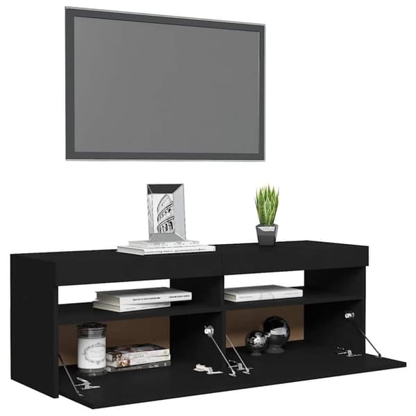 vidaXL TV-taso LED-valoilla musta 120x35x40 cm