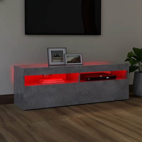 vidaXL TV-taso LED-valoilla betoninharmaa 120x35x40 cm