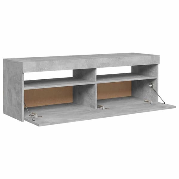vidaXL TV-taso LED-valoilla betoninharmaa 120x35x40 cm