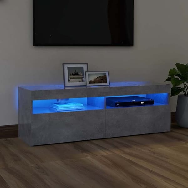 vidaXL TV-taso LED-valoilla betoninharmaa 120x35x40 cm