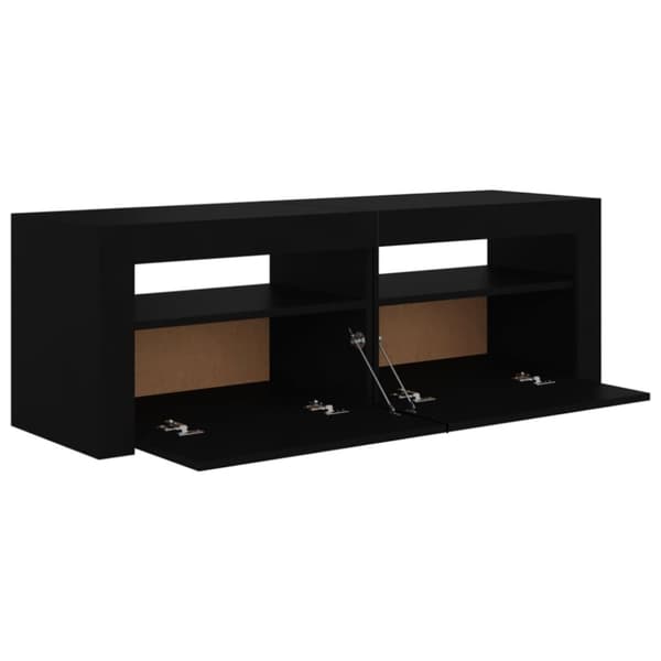 vidaXL tv-bord med LED-lys 120x35x40 cm sort