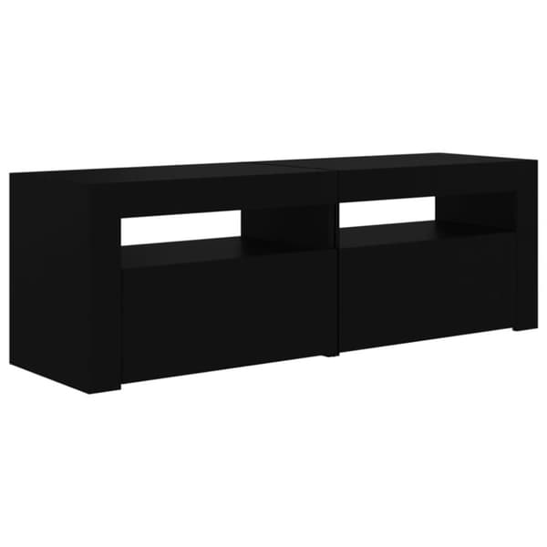 vidaXL tv-bord med LED-lys 120x35x40 cm sort