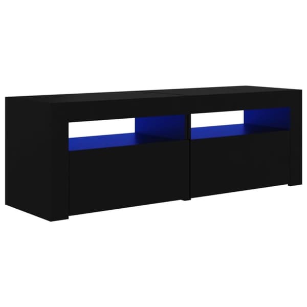 vidaXL tv-bord med LED-lys 120x35x40 cm sort