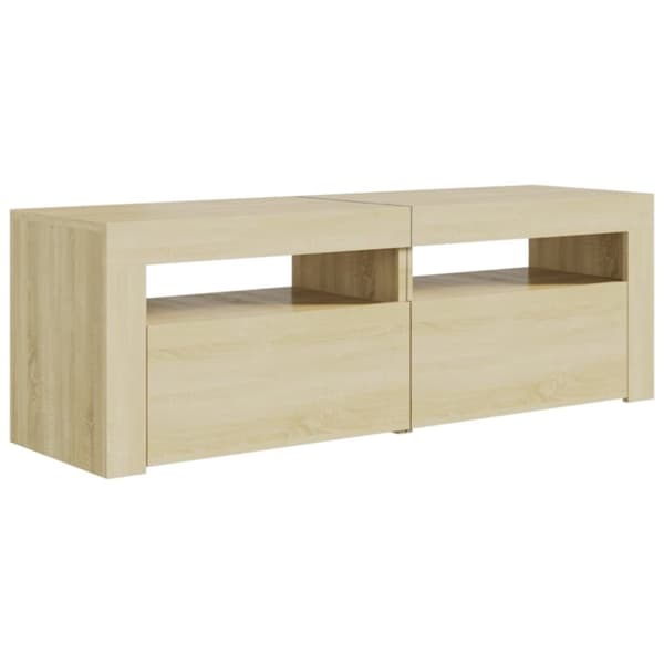 vidaXL tv-bord med LED-lys 120x35x40 cm sonoma-eg