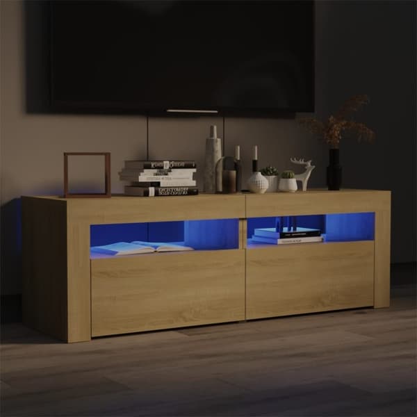 vidaXL TV-taso LED-valoilla Sonoma-tammi 120x35x40 cm