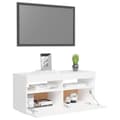 Miniatyrbillede 6 af 11: vidaXL tv-skab med LED-lys 90x35x40 cm hvid
