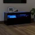 Miniatyrbillede 1 af 11: vidaXL tv-bord med LED-lys 90x35x40 cm sort