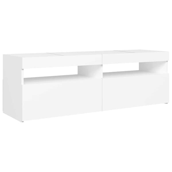 vidaXL tv-skab med LED-lys 120x35x40 cm hvid