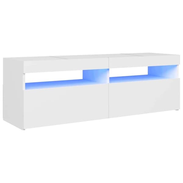 vidaXL tv-skab med LED-lys 120x35x40 cm hvid