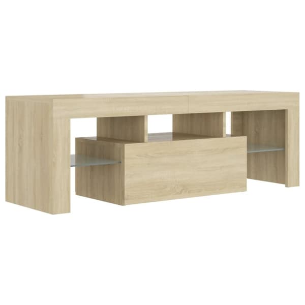 vidaXL TV-benk med LED-lys sonoma eik 120x35x40 cm