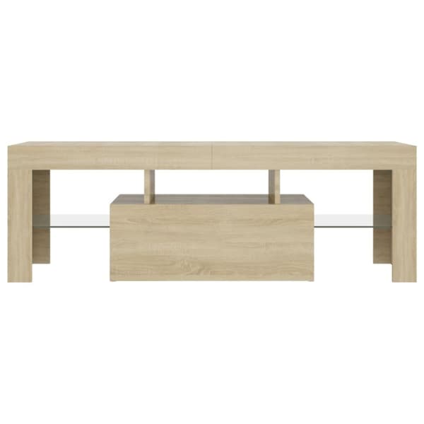 vidaXL TV-benk med LED-lys sonoma eik 120x35x40 cm