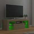 Miniatyrbilde 10 av 11: vidaXL TV-benk med LED-lys sonoma eik 120x35x40 cm