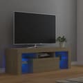 Miniatyrbilde 1 av 11: vidaXL TV-benk med LED-lys sonoma eik 120x35x40 cm