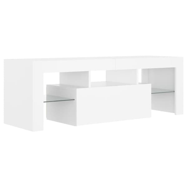 vidaXL TV-benk med LED-lys hvit 120x35x40 cm