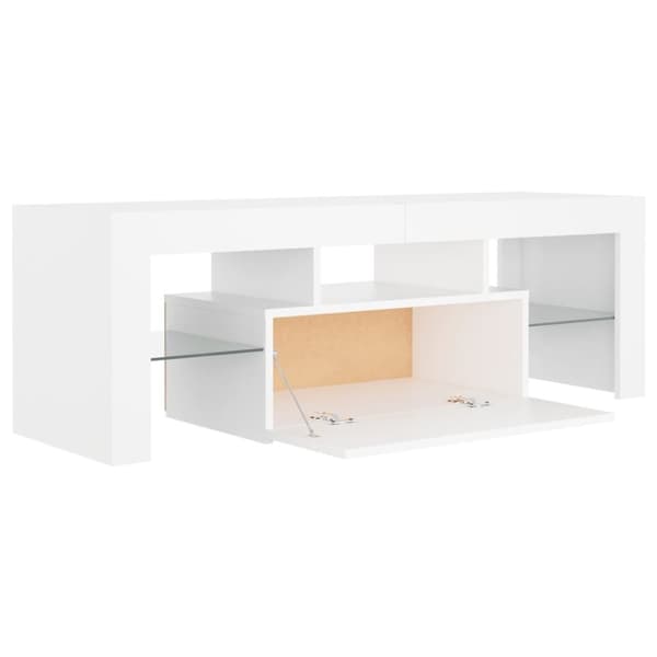 vidaXL TV-benk med LED-lys hvit 120x35x40 cm