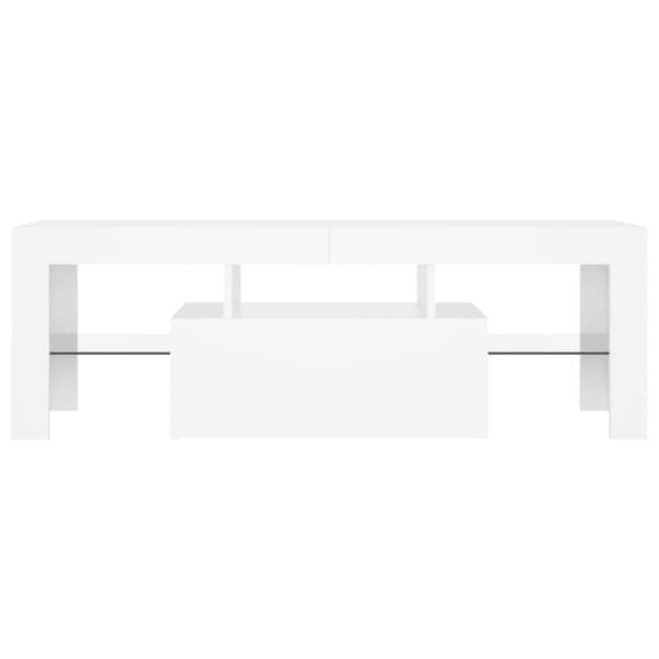 vidaXL TV-benk med LED-lys hvit 120x35x40 cm