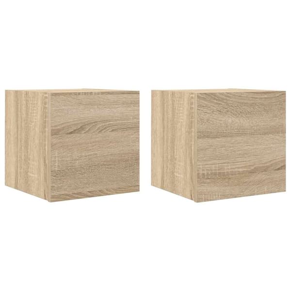 vidaXL Vegghengte TV-benker 2 stk sonoma eik 30,5x30x30 cm