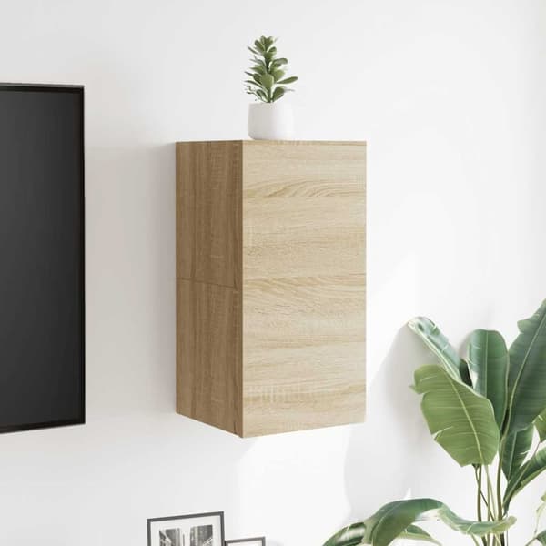 vidaXL Vegghengte TV-benker 2 stk sonoma eik 30,5x30x30 cm