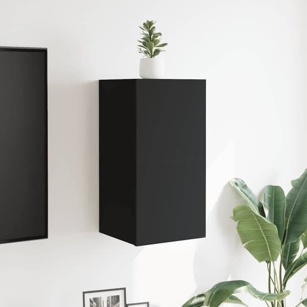 vidaXL Vegghengte TV-benker 2 stk svart 30,5x30x30 cm