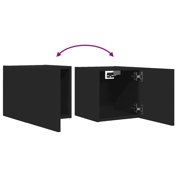 vidaXL Vegghengte TV-benker 2 stk svart 30,5x30x30 cm