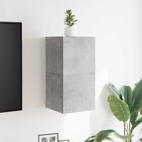 vidaXL Vegghengte TV-benker 2 stk betonggrå 30,5x30x30 cm