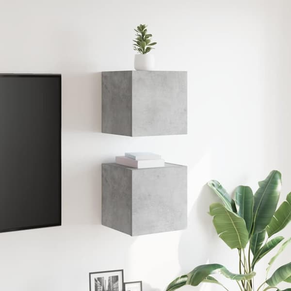 vidaXL Seinäkiinnitettävät TV-tasot 2 kpl betoninharmaa 30,5x30x30 cm