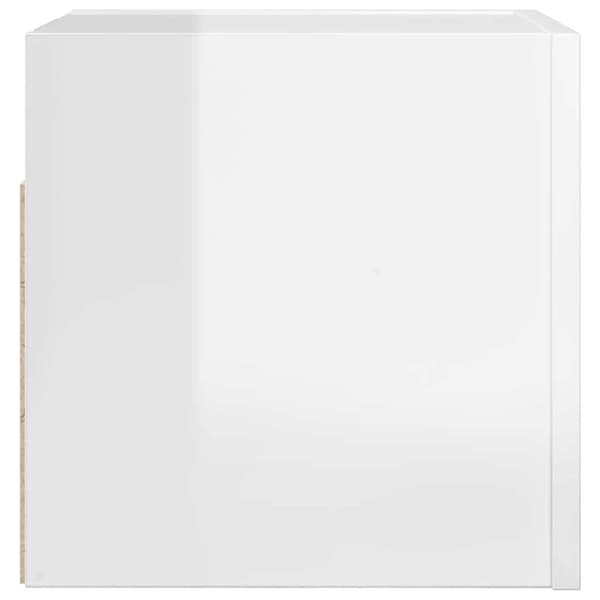 vidaXL Vegghengt TV-benk høyglans hvit 30,5x30x30 cm