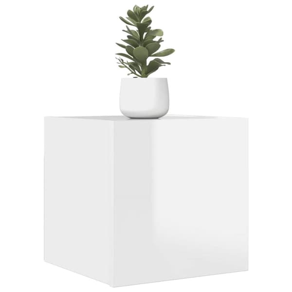 vidaXL Vegghengt TV-benk høyglans hvit 30,5x30x30 cm